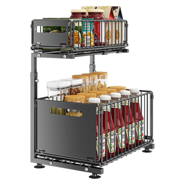 Support de rangement de cuisine réglable sous l'évier
