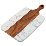 Planche à découper en bois d'acacia et marbre