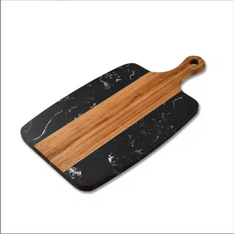 Planche à découper en bois d'acacia et marbre